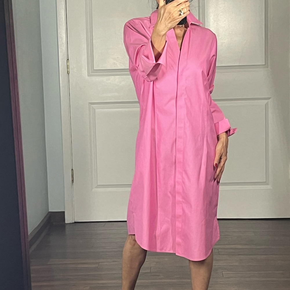 Foxcropt Taylor non iron pink Button Down Shirt dress size 8 - Picture 5 of 13